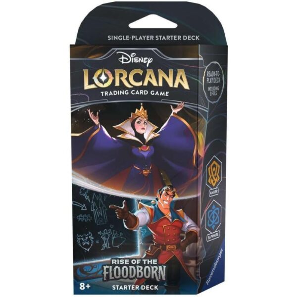 Disney Lorcana Rise Of The Floodborn Starter Deck Amber & Sapphire