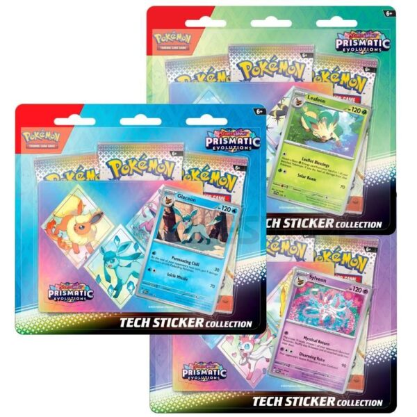 Collection d’autocollants techniques Pokémon Prismatic Evolutions (aléatoire)